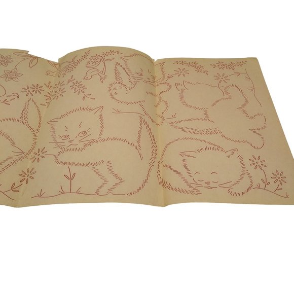 Vintage Kitty Cat Transfer Patterns, MCM Workbasket Iron On Transfers, 1960s - Picture 2 of 3